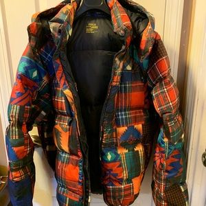 polo ralph lauren patchwork ripstop down jacket